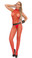 Elegant Moments Seamless Fishnet Bodystocking Queen Size - Red