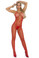 Elegant Moments Seamless Fishnet Bodystocking With Open Crotch Queen Size - Red