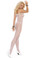 Elegant Moments Seamless Fishnet Bodystocking With Open Crotch Queen Size - White