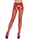 Elegant Moments Sheer Crotchless Pantyhose Queen Size - Red