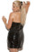 Elegant Moments Deep V Vinyl Halter Dress With Nail Heads Plus