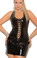 Elegant Moments Vinyl Mini Dress Plus