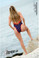 Starwear USA Carina Halter Stlye One Piece Swimsuit - Navy and Red Stripes