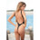 Starwear USA Encounter Slash Front One Piece Swimsuit - Black Foil