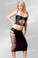 Starwear USA Illusion Slash Front Top And Slash Close Fitted Skirt