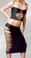 Starwear USA Illusion Slash Front Top And Slash Close Fitted Skirt