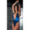 Starwear USA Ion Deep V Front Halter One Piece Swimsuit - Blue Flames / Royal Blue