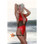 Starwear USA Ion Deep V Front Halter One Piece Swimsuit - Red Wet Look / Black Mesh