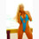 Starwear USA Lianna Extreme Thong Back Halter One Piece Swimsuit - Turquoise Wet Look