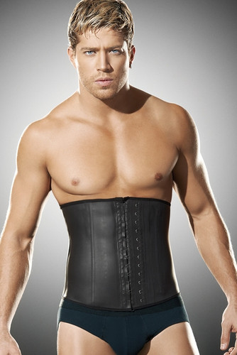 Ann Chery Latex Men Girdle Body Shaper - Black