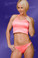 Starwear USA Robust Race Back Tank and Full Cut Botton Bikini Tankini Swimsuit - Coral and Black