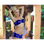 Starwear USA Tucana Strapless Bandeau Top and Boy Cut Shorts Bikini Swimsuit - Blue Foil