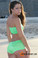 Starwear USA Tucana Strapless Bandeau Top and Boy Cut Shorts Bikini Swimsuit - Lime Green Hologram