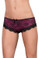 Oh La La Cheri Lace Overlay Crotchless Panty With Cage Back Opening - Pink/Black