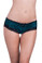 Oh La La Cheri Lace Overlay Crotchless Panty With Cage Back Opening - Turquoise/Black