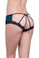Oh La La Cheri Lace Overlay Crotchless Panty With Cage Back Opening - Turquoise/Black