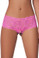 Oh La La Cheri Lace Crotchless Boyshort - Pink