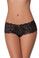 Oh La La Cheri Lace Crotchless Boyshort - Black