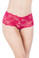 Oh La La Cheri Lace Crotchless Boyshort - Red