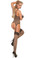 Elegant Moments 3Pc Set Leopard Camisette G-String with Stockings