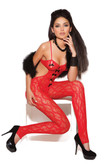 Elegant Moments Lace Bodystocking with Satin Bow Detail 