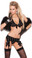 Elegant Moments Opaque Bra Top, Garter Belt and G-String