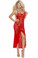 Elegant Moments Butterfly Lace Slip Gown - Red