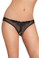 Oh La La Cheri Crotchless Pearl Thong Panty - Black