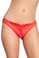 Oh La La Cheri Crotchless Pearl Thong Panty - Red