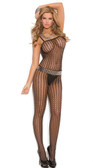 Elegant Moments Seamless Lycra Crochet Bodystocking with Open Crotch - One Size