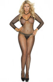Elegant Moments V Cut Fishnet Bodystocking - Queen Size