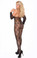 Elegant Moments Bow Tie Lace Bodystocking with Attached Sleeves and Open Crotch - Queen Size