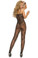 Elegant Moments Rose Lace Bodystocking with Open Crotch - Black