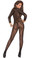 Elegant Moments Deep V Long Sleeve Bodystocking with Open Crotch