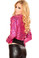 Roma Costume Sequin Jacket with Rolled Cuffs-Hot Pink
