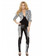 Roma Costume Sequin Jacket with Rolled Cuffs-Black/Silver Leopard