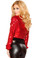 Roma Costume Sequin Jacket with Rolled Cuffs-Red