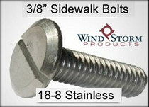 36 Stainless Steel Hurricane Sidewalk Bolts 1/4-20 x 1 in w/36 1/4 Washer Qty 