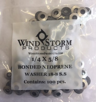 1/4" x 5/8" Bonded Neoprene 18-8 Stainless Washer - Contractor Pack [100 @ pack]