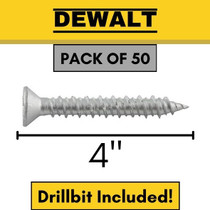 1/4" x 4" Trim Fit Flat Head Masonry Anchor in 18-8 Stainless Steel