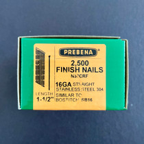 1-1/2" x 16 gauge Straight Finishing Nails | 304 Stainless | (2,500-pack)