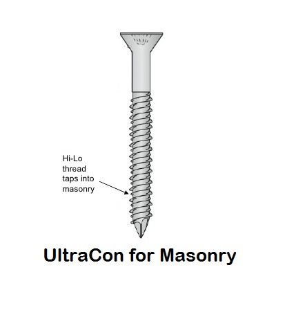 1/4" X 2-3/4" Flat Head Concrete Masonry Tapcon Anchor Screw 500 Pack 