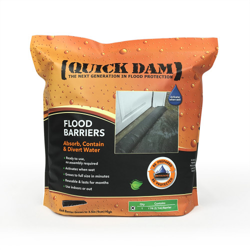 Quick Dam 17' Water Activated Flood Barrier- 1 Pack