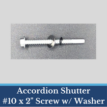 #10 x 2" Hex Washer Head screw in 410 Stainless with stainless washer