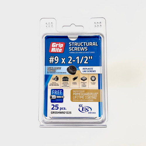 Grip Rite Structural Screws 9 x 2.5" Windstorm Products