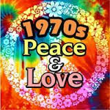 1970s Peace & Love with a colorful peace sign in the background