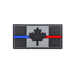 PVC Morale Patch - Canadian Thin Blue & Red Line 1.5"x3" Supporting Law Enforcement & Fire Rescue