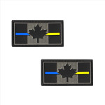 PVC Morale Patch - Canadian Thin Blue & Yellow Line - 1"x2" Supporting Law Enforcement & Security (2pcs)