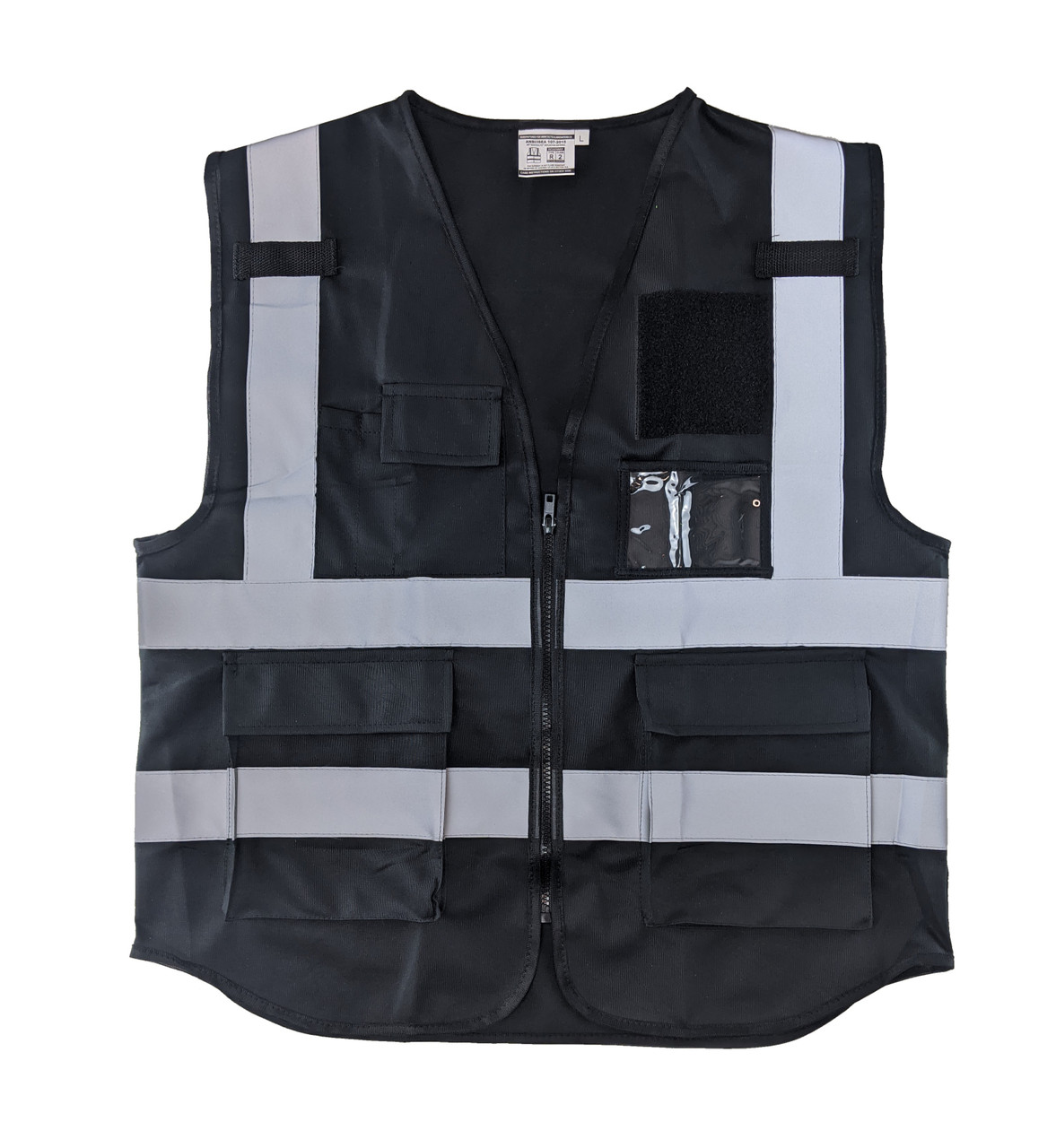 Hi-Visibility Black Vest (ANSI/ISEA 107-2015 -CLASS 2) with Velcro ...