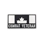 PVC Morale Patch - Canadian Combat Veteran - Black & White 2"x4"